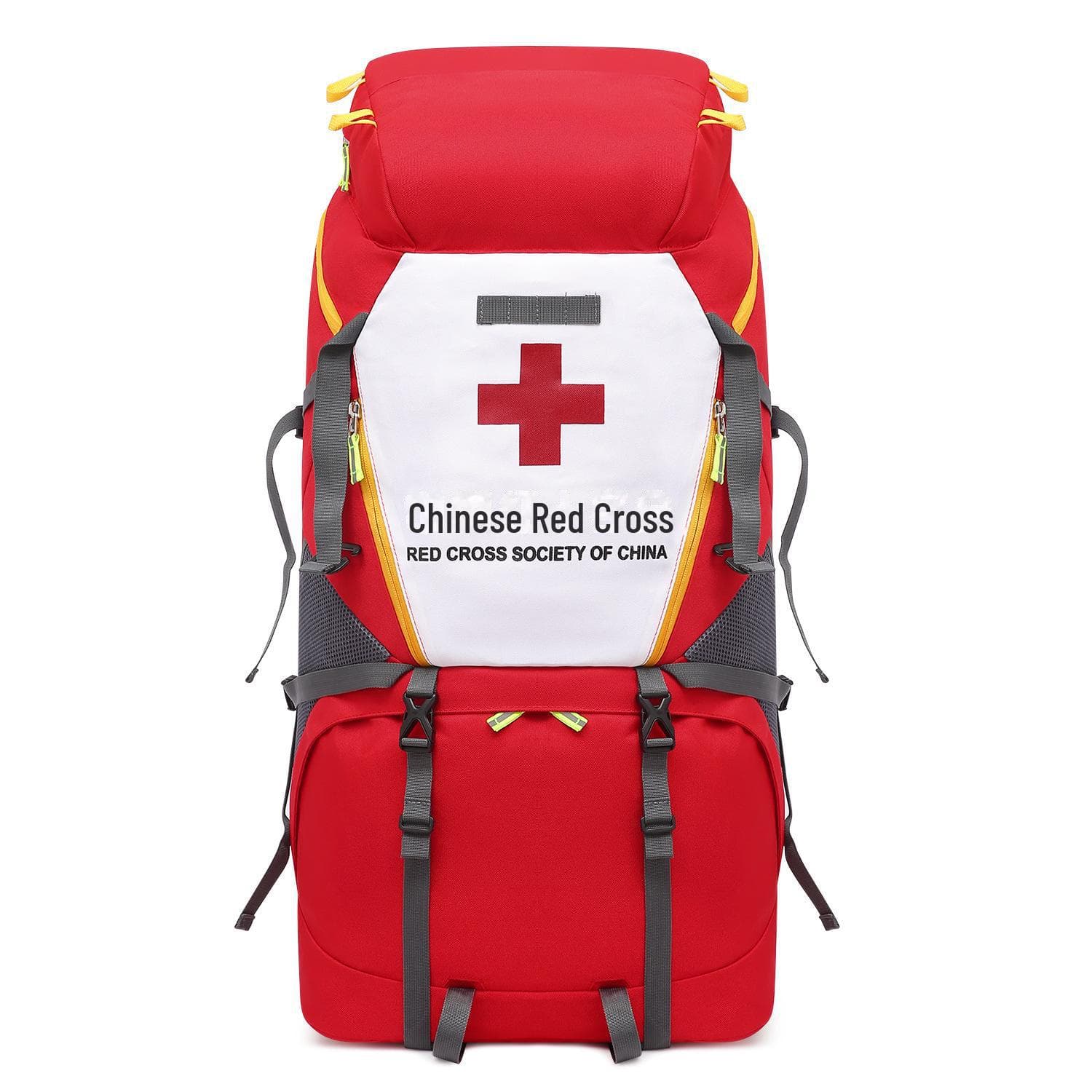 Équipe de secours Croix-Rouge chinoise Sac à dos d'urgence grande capacité respirant réduisant la charge rouge