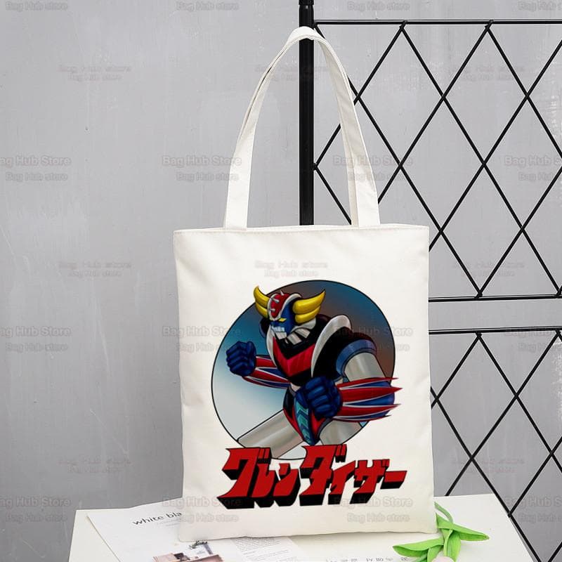 Goldorak nostalgie sac à provisions Shopper Grendizer UFO espace Robot Eco toile Goldrake Bolsas De Tela sac réutilisable Sacolas