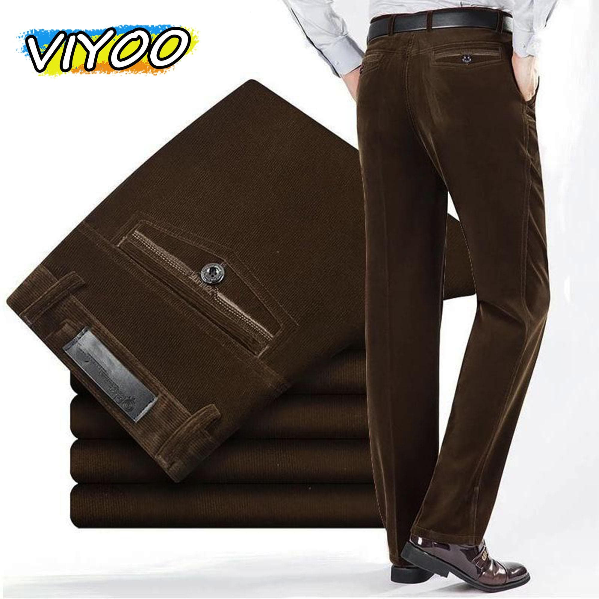 Pantalon d'affaires pour hommes, costume en velours côtelé, Slim, Vintage, droit, décontracté, printemps-automne, 2024 cm noir