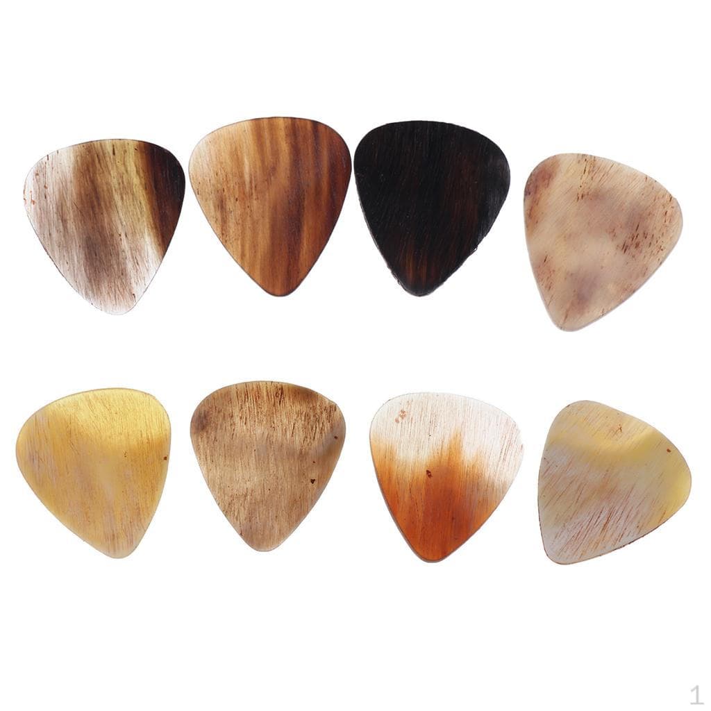 Plectres de guitare en corne fabriqués à la main, pour mandoline basse, 0.8-1.2mm, 8 pièces
