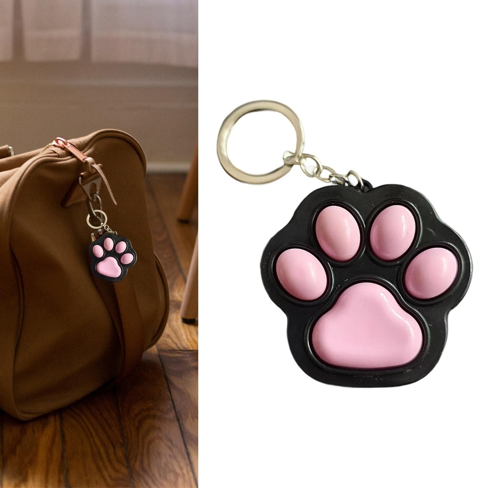 Porte-clés anti-stress en forme de griffe adorable, porte-clés patte de chat portable pour l'anxiété, accessoires de bureau et de voyage