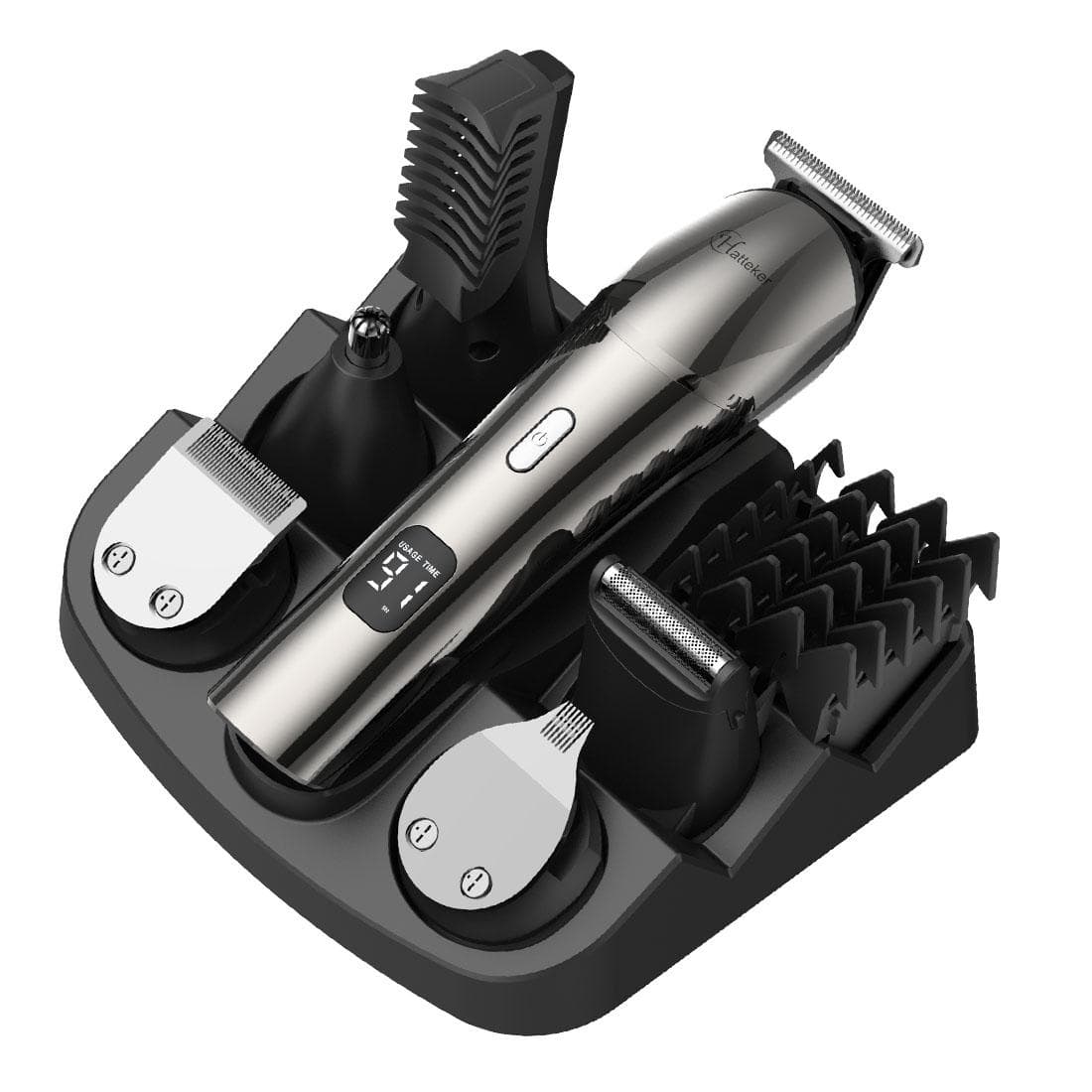 Hatteker Tondeuse à Cheveux pour Homme Set Vis Corps Barbe Tondeuse à Cheveux Étanche Machine de Coupe de Cheveux Électrique Kit de Toilettage