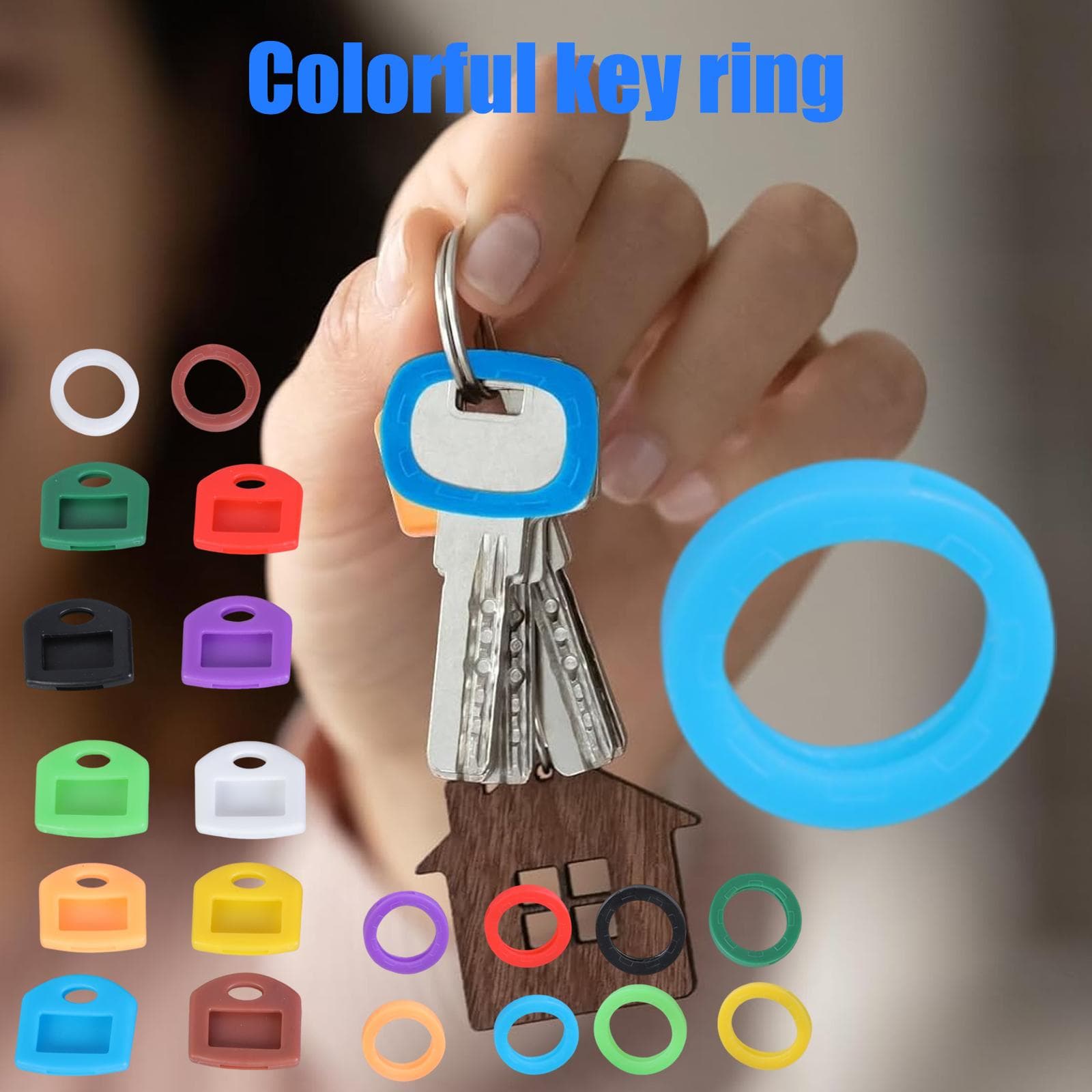 Cache-clés en silicone colorés adaptés pour une identification facile et protecteurs de la clé de la porte d'entrée en styles rond et carré