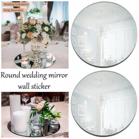 10/15/20/25/30CM Miroir Acrylique Rond Carré Miroir Plateau de Centre de Table Mariage Fête Miroir Mural Anti-brisé Salon Chambre Salle de Bain