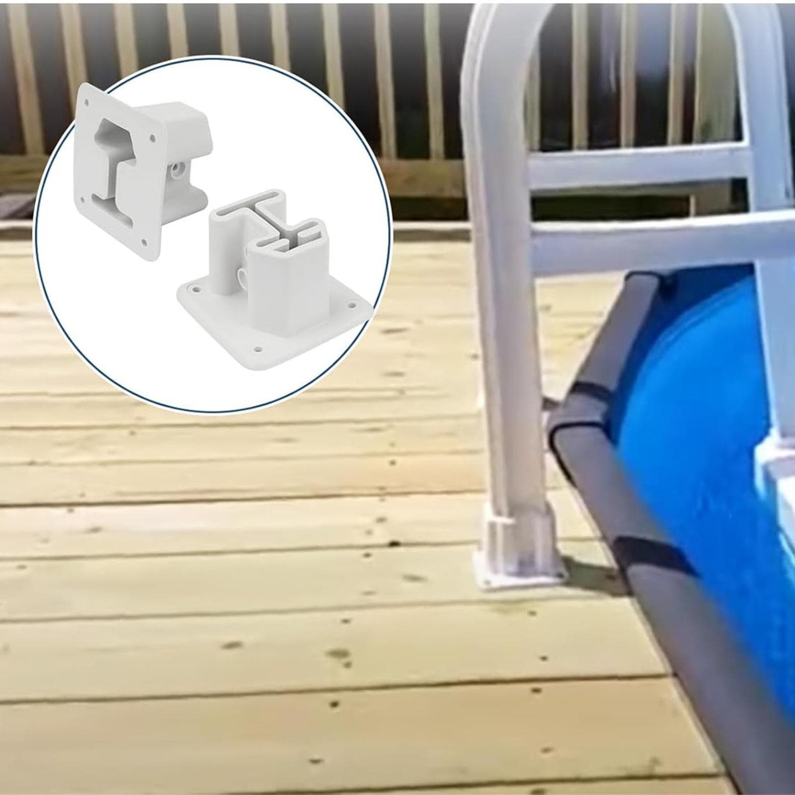 Brides de Piscine en Résine Pièce d'Échelle de Piscine en Résine Adaptée aux Piscines Hors Sol Assurant Sécurité et Stabilité