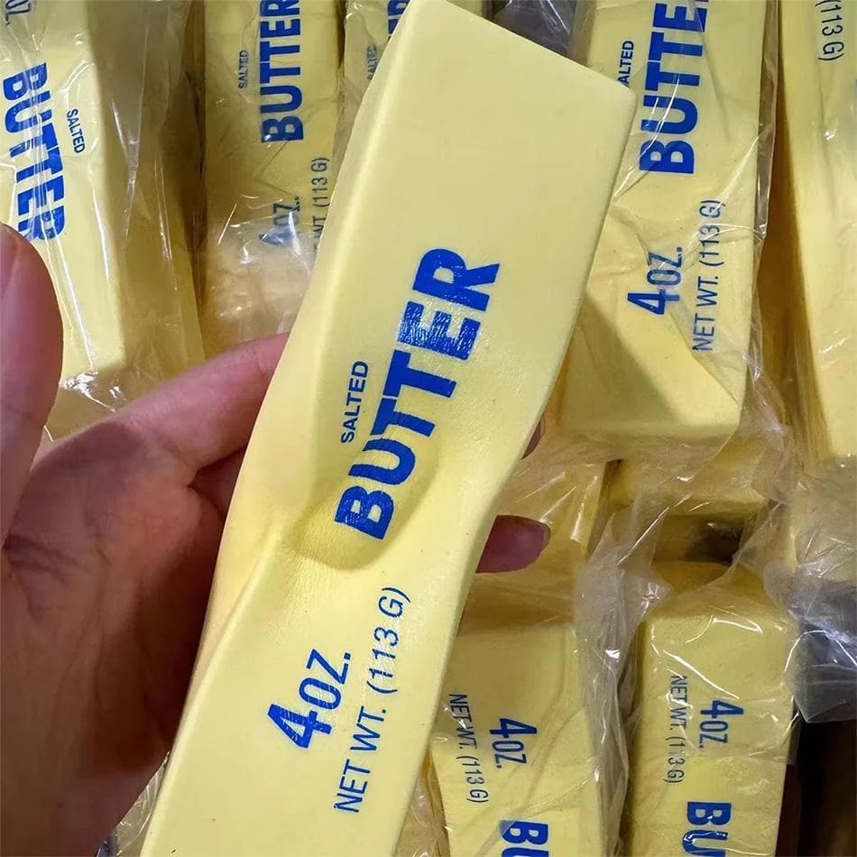 Jouet anti-stress élastique en forme de bâton de beurre Squishy Drôle Décompression Stress Anxiété Soulagement Jeu de farce au fromage Jouet