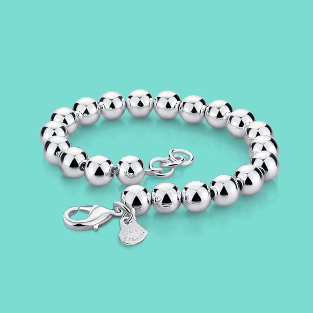 Bracelet en argent Sterling 925 pour femmes, chaîne perlée de Style Simple, en argent massif, ne se décolore pas, taille 6mm16-20cm, breloque,