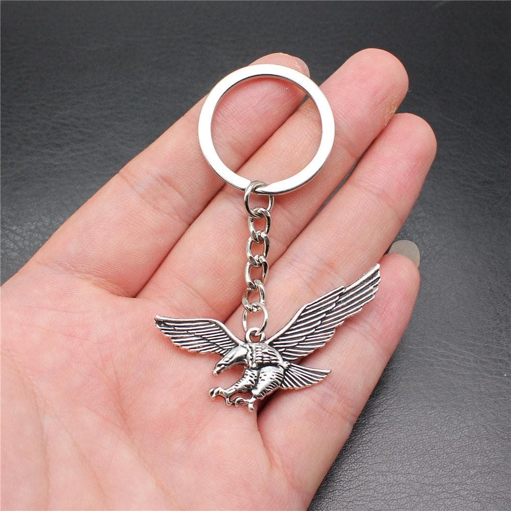 Porte-clés tête de mort aigle, bijou pour homme, élégant, pas cher, mignon, anniversaire