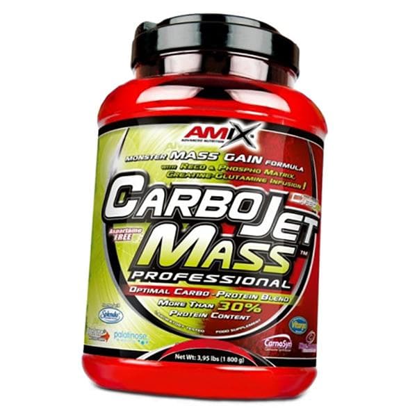 Gainer riche en protéines, CarboJET Mass Professional, Amix Nutrition 1800 g Fraise-banane (30135003)