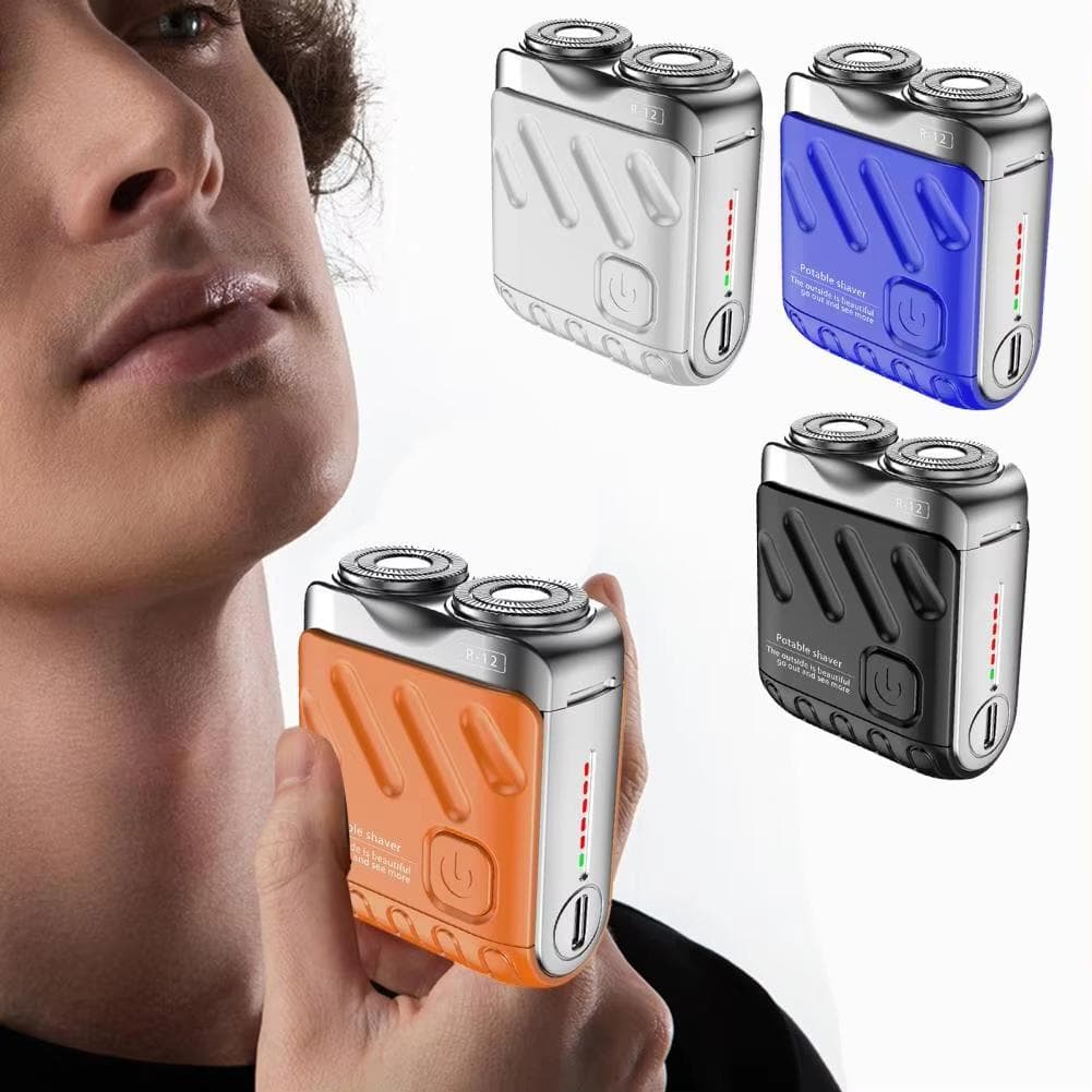 Rasoir électrique pour homme à double tête IPX7, mini rasoir rotatif de voyage étanche, tondeuse à barbe portable, outil de suppression de