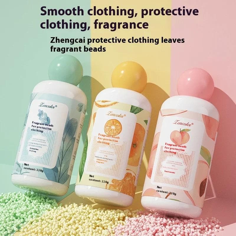 220g Perles de Parfum pour Linge Trois Parfums, Longue Durée Élimination des Odeurs, Vêtements Doux et Protégés, Essentiel pour les Familles