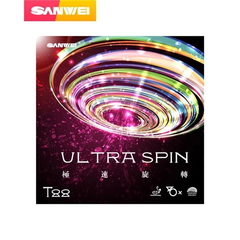 SANWEI – caoutchouc de Tennis de Table ULTRA SPIN, éponge de Ping-Pong SANWEI T88 Ultra Spin originale rouge