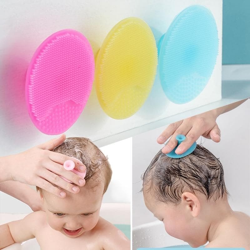 Brosse douce en Silicone pour bébé, pour le lavage des cheveux, brosses de Massage de la tête de bain, peigne du cuir chevelu, lingette de bain