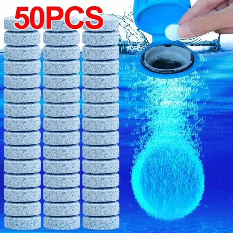 Lot de 50 comprimés de nettoyage concentrés pour pare-brise de voiture, liquide de lavage effervescent pour essuie-glace, comprimés de nettoyage