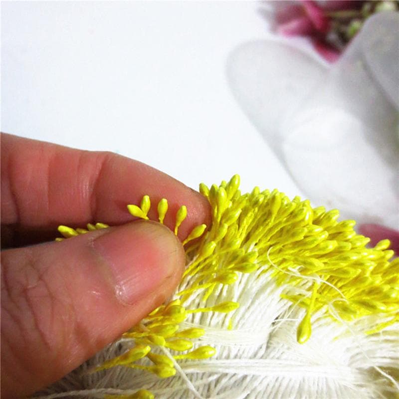 Lot de 400 mini étamines de fleurs artificielles, pistils à double tête, pour décoration de mariage, couture, scrapbooking