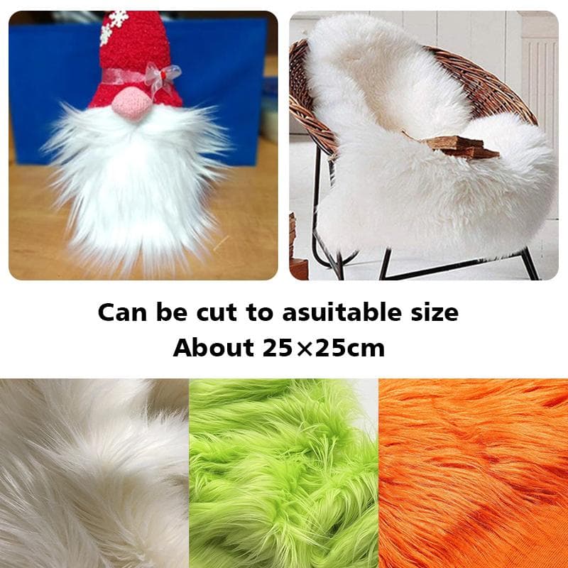 Tissu Doux Long Poil Carré Coloré Peluche Patchwork Artificiel DIY Fait Main Noël Dool Barbe Cheveux Coussin Coudre Matériel Acc