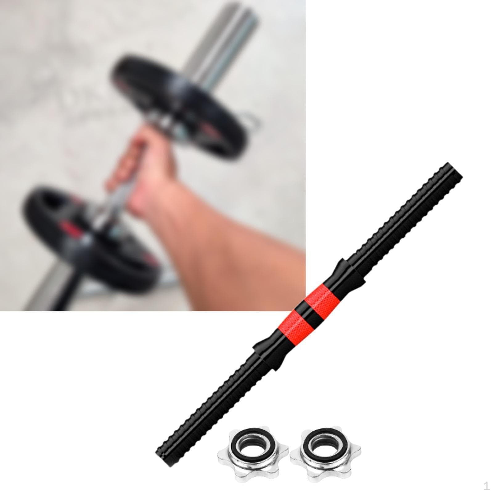 Ensemble d'haltères à barre simple robuste et portable avec 2 écrous et poignées filetées pour le fitness à domicile