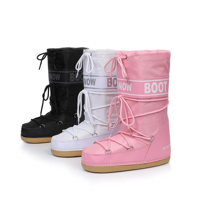Les mêmes bottes de ski d'hiver 2025 de célébrité Internet, bottes de neige pour femmes à tige moyenne à bout rond à la mode, baskets lunaires