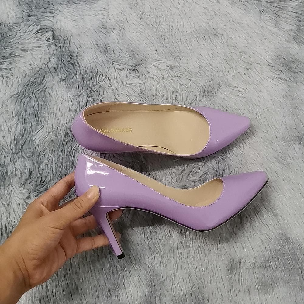 Escarpins à talons hauts OL pour femmes, escarpins Sexy à bout pointu de 9cm, chaussures de mariage rouges, talon de bureau noir cm jaune