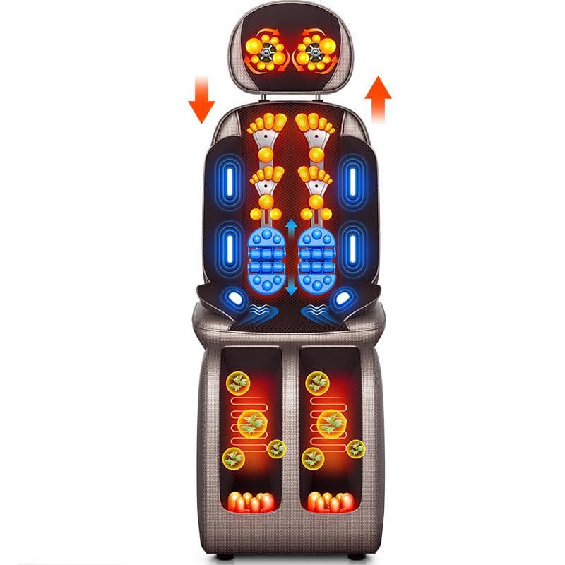 Mise à niveau électrique corps complet chaise de Massage cou dos taille jambe chauffage infrarouge Vibration pétrissage Shiatsu coussin siège