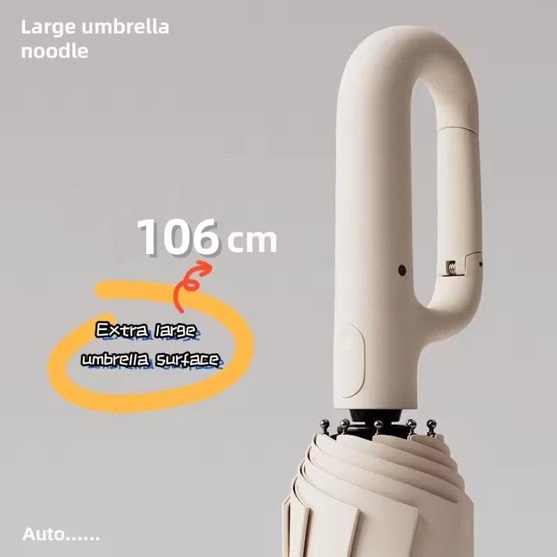 Parapluie extra large renforcé, résistant au vent, à la pluie, à double usage, résistant aux UV, entièrement automatique, avec boucle à anneau
