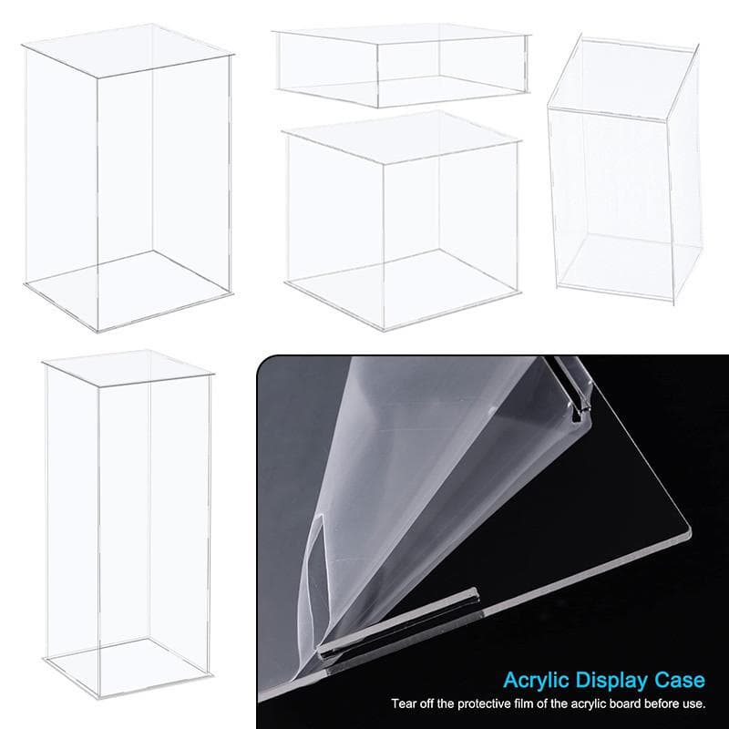 Vitrine transparente pour comptoir, boîte de rangement, support de protection anti-poussière