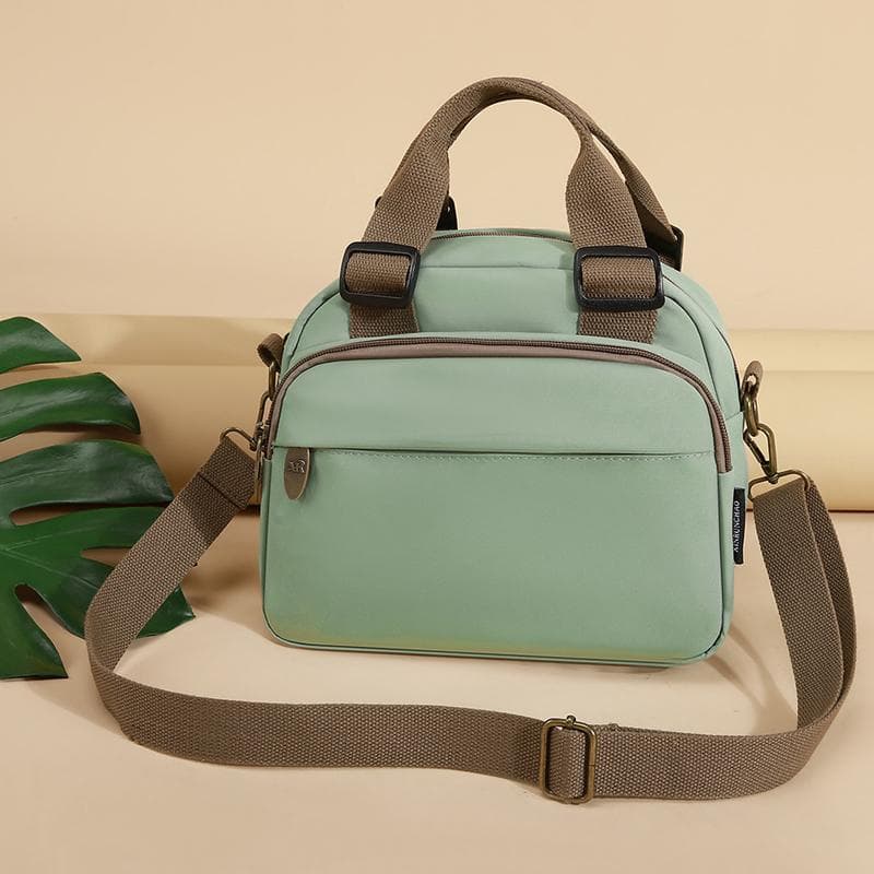 Sac à bandoulière en nylon uni pour femme, imperméable, léger et de petite taille vert
