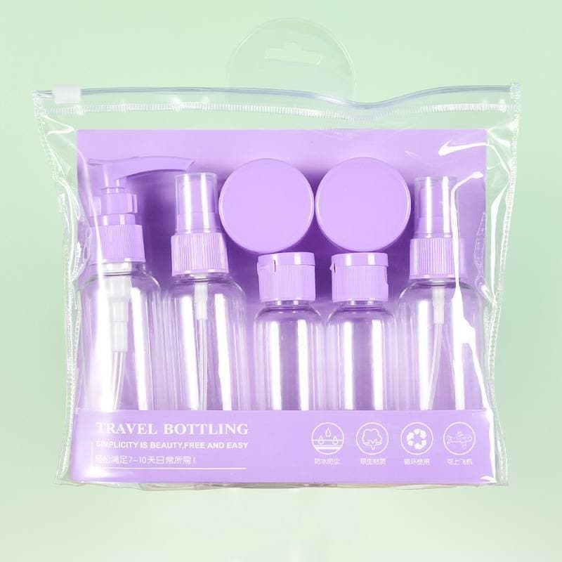 Lot de 7 bouteilles de voyage multifonctions pour ranger les articles de toilette blanc