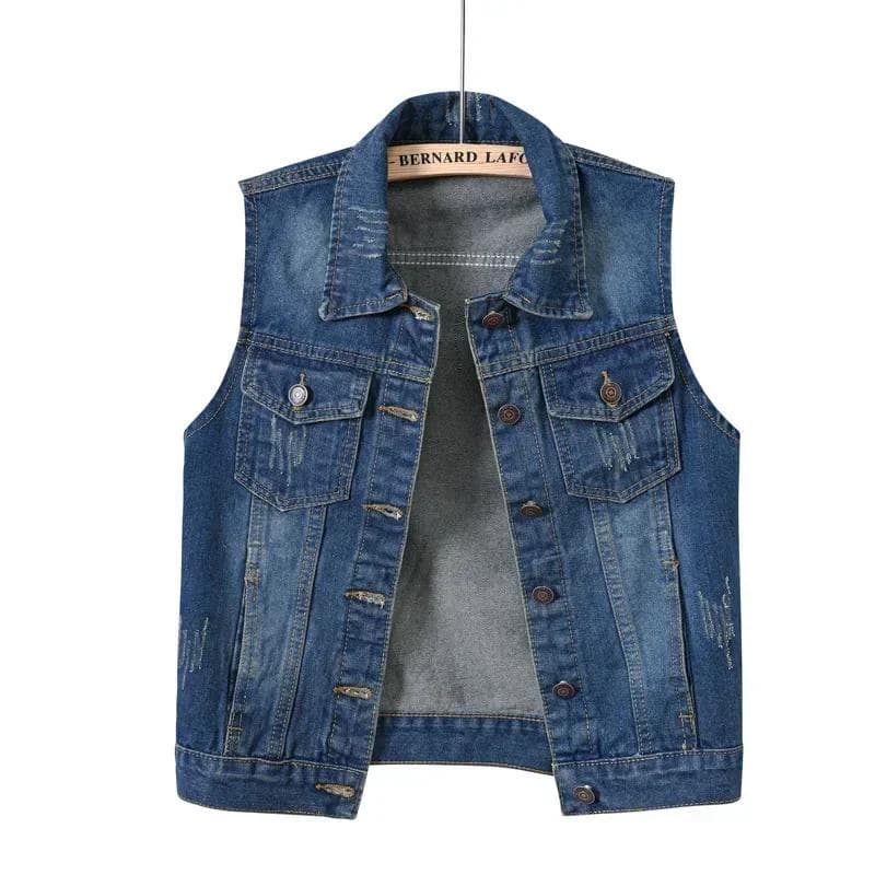 Gilet en Jean pour Femme Veste Printemps Streetwear Vêtements Femme Manteaux Mode Vêtements Décontracté Vintage Élégant Sans Manches cm blanc