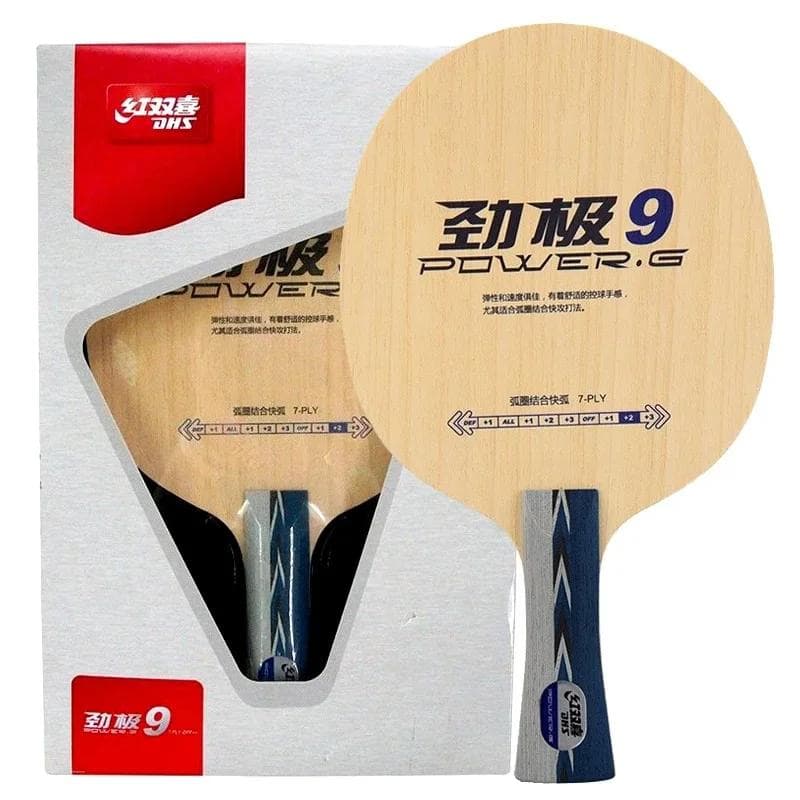 Véritable lame de tennis de table DHS Power G 9 PG9 Lame de ping-pong offensive en bois pur à 7 plis pour une attaque rapide avec Loop Drive