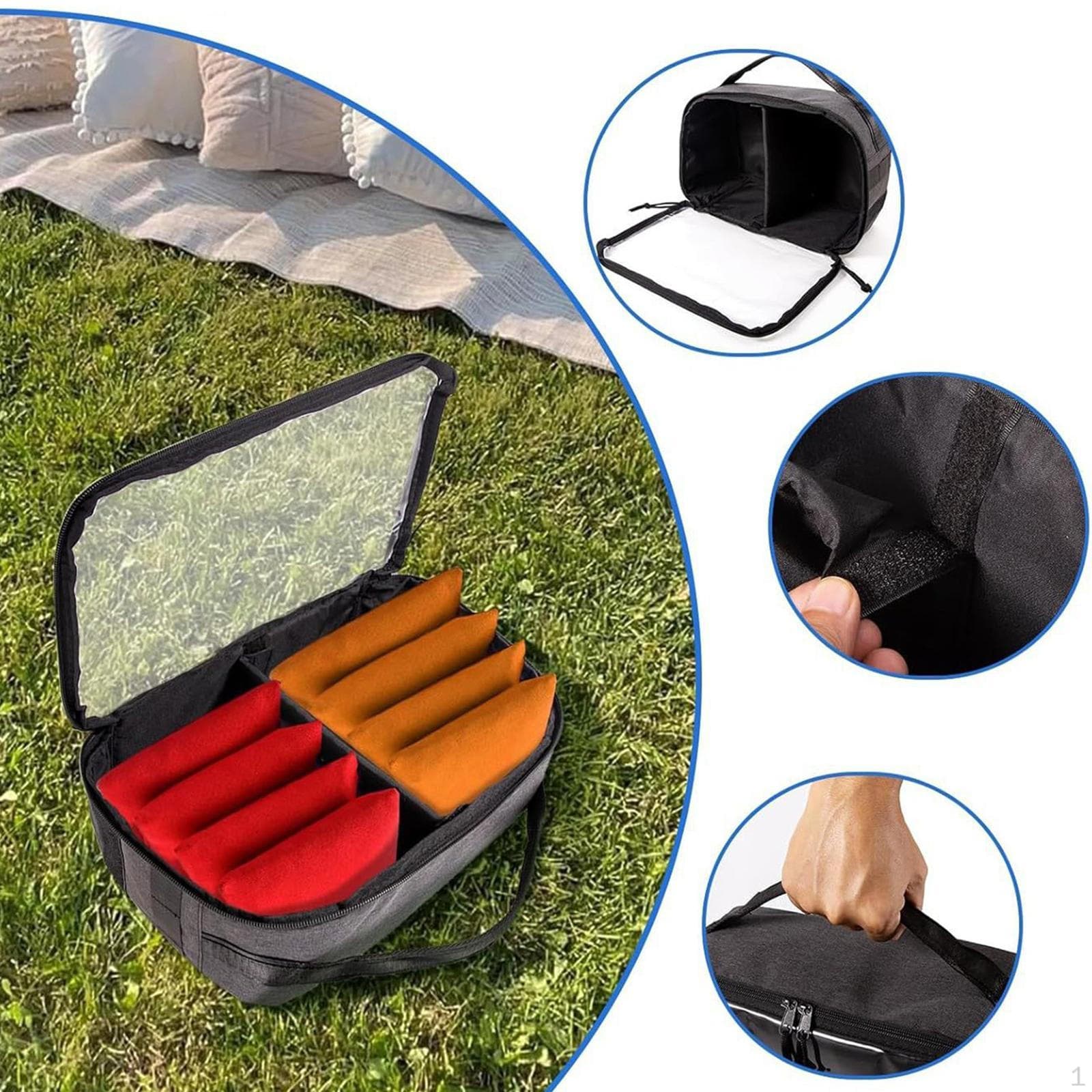 Sac de transport Cornhole, pochette utilitaire, porte-sacs de haricots