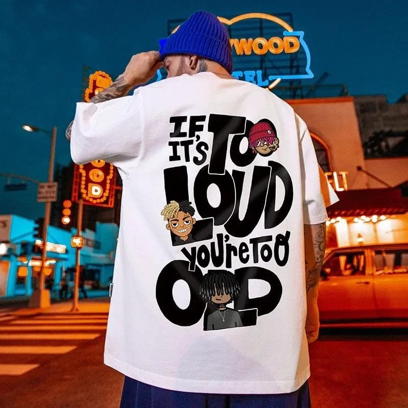 T-shirt Hip Hop Oversize Homme Streetwear Harajuku T-shirt Imprimé Dessin Animé Manches Courtes Coton Ample T-shirt HipHop Grande Taille 5XL cm