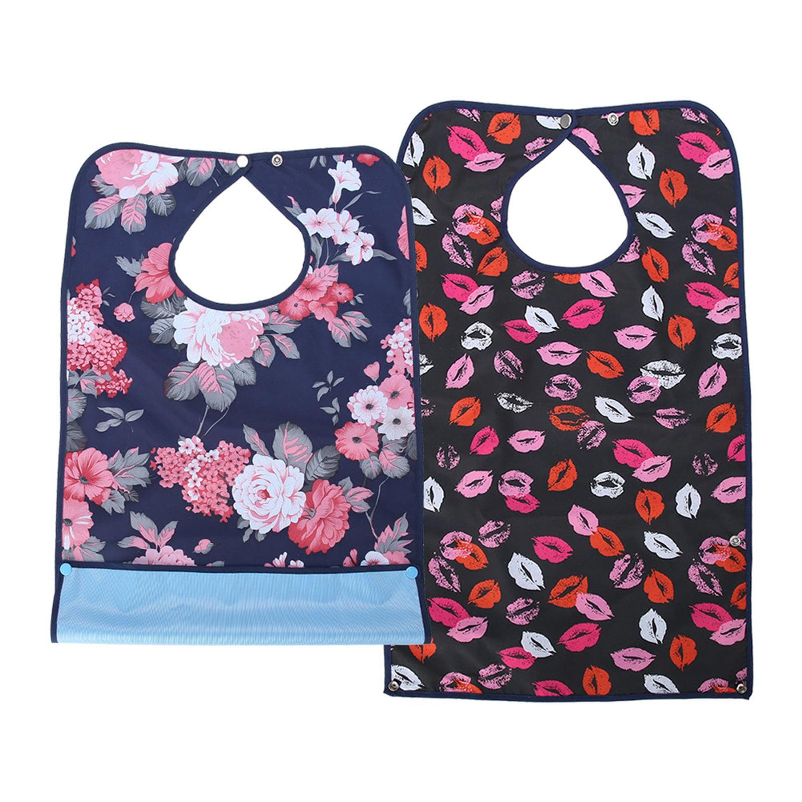 Bavoir imperméable pour adulte, double couche, protection pour vêtements de salle à manger des personnes âgées blanc