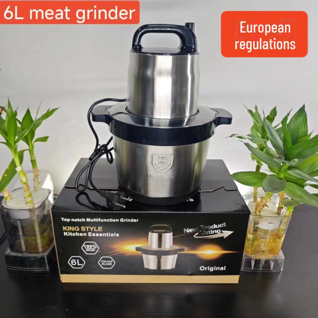 Hachoir à viande et mixeur électrique multifonction Fufumachine 110 V 6 L pour hacher et cuire