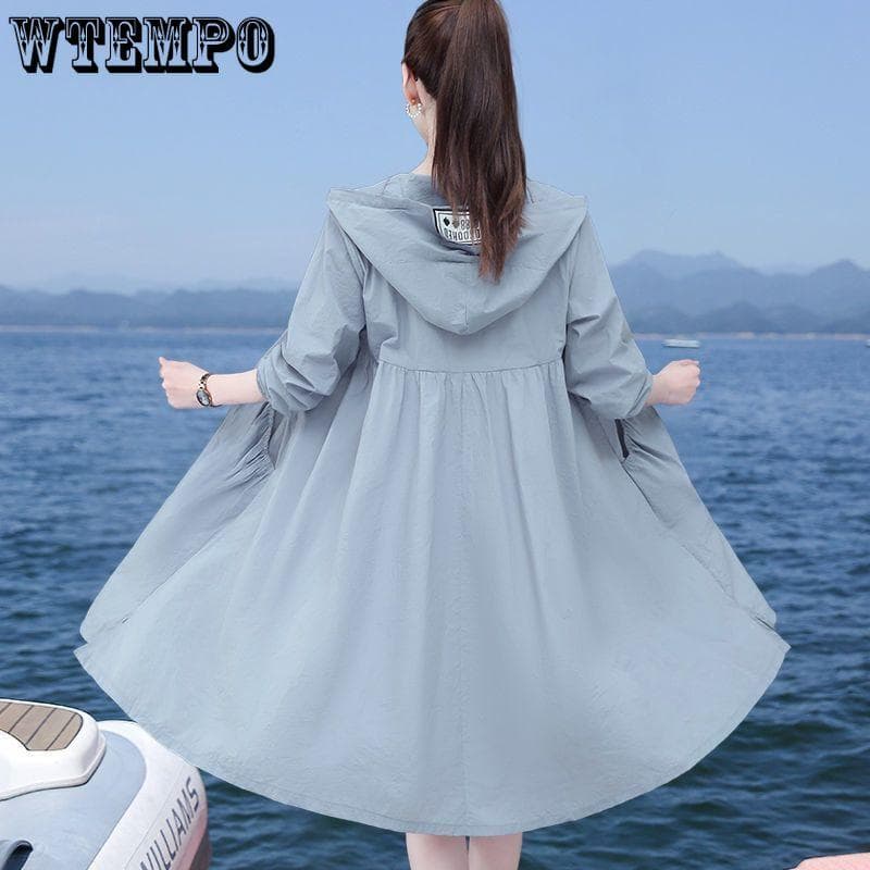 Vêtements de protection solaire pour femmes, manches longues, mi-longs, été, minces, protection UV et protection solaire, veste tendance cm