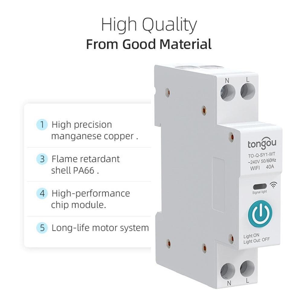 Disjoncteur Intelligent Wifi Tuya, télécommandes sans fil, commutateur sur Rail Din, application pour téléphone portable multicolore