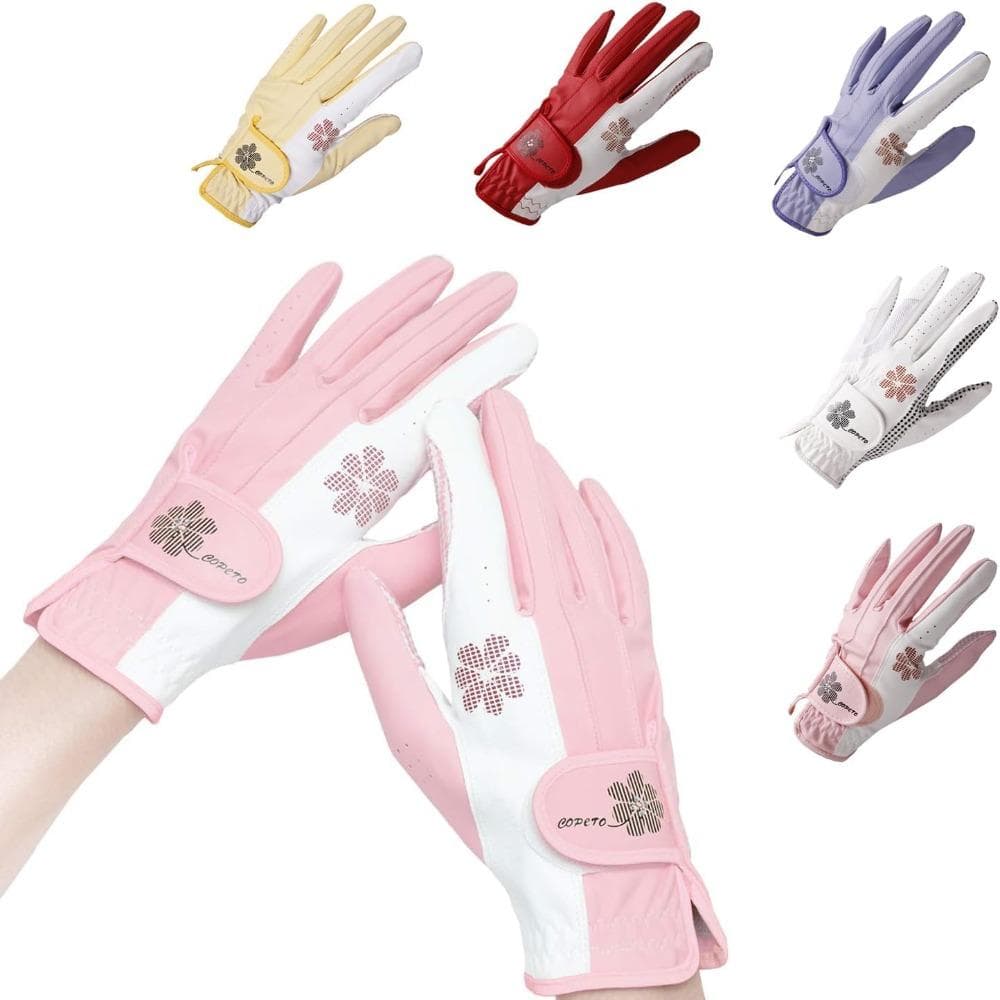 Une Paire de Gants de Golf Respirants Antidérapants Accessoires de Golf Gants de Golf Premium pour Dames pour Toutes Saisons blanc