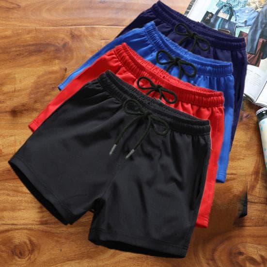 Short de course pour hommes, taille élastique, cordon de serrage, pantalon court de sport, couleur unie, jambes larges, Short d'extérieur,
