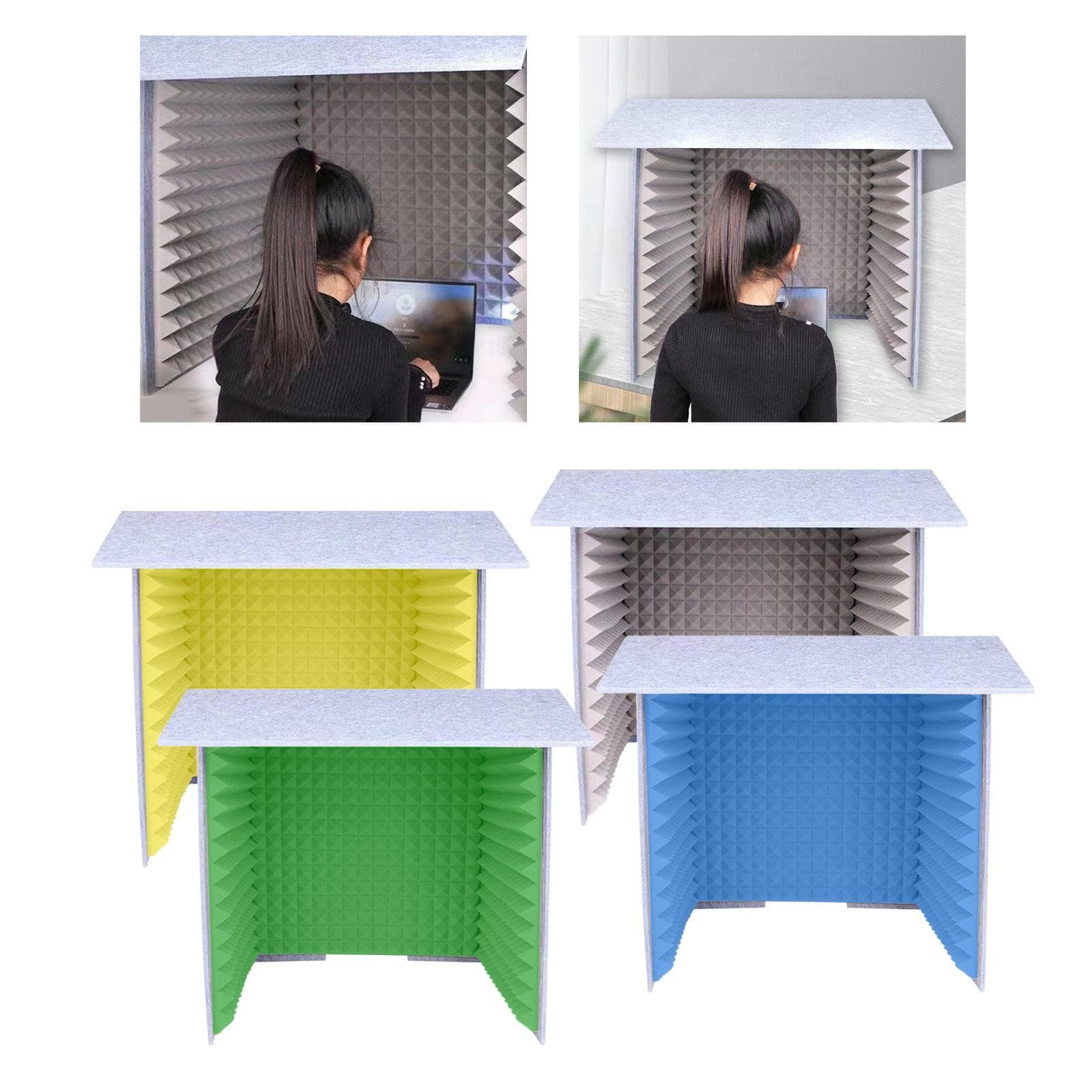 Housse de Cabine Insonorisée Portable, Panneaux en Mousse, Enregistrement Sonore Studio, Boîte Sonore Robuste Auto-Fabriquée Absorbant Vocal grise