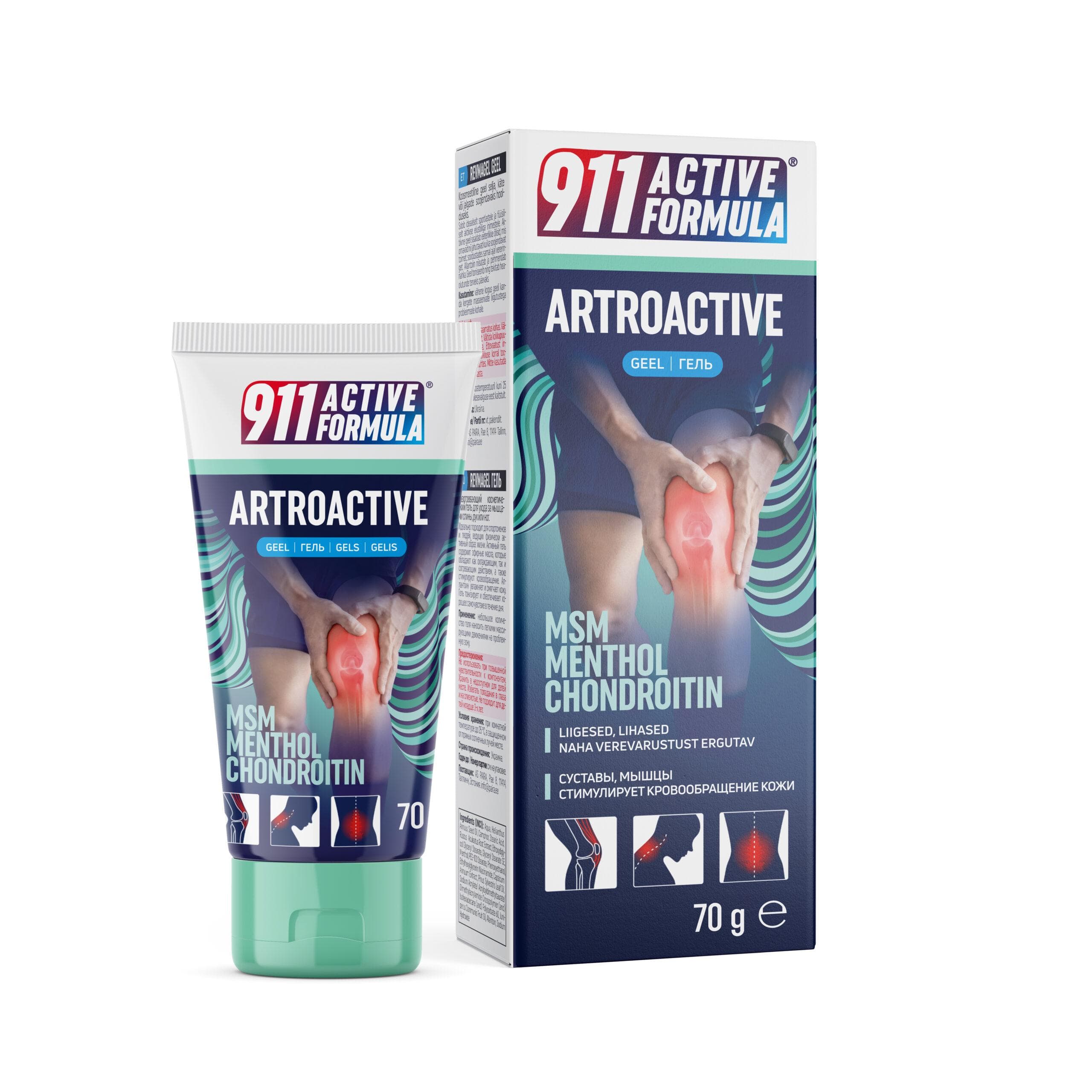 Gel de chondroïtine msm menthol 911 Formule Active gel Artroactive 70g