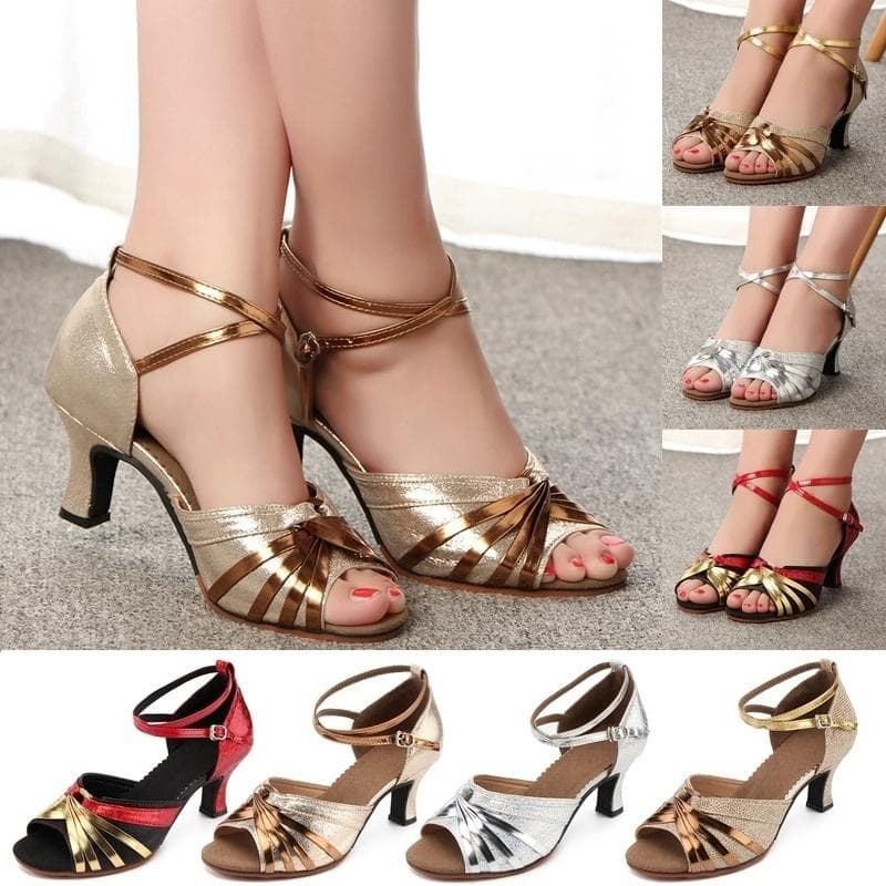 Nouvelle mode Satin dames femmes Tango talons de salle de bal femmes chaussures de danse moderne chaussures de Salsa latine filles fête talons