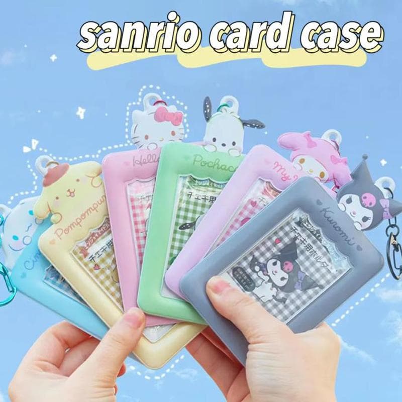 Porte-cartes d'identité Sanrios Hellokittys Kuromi Melody, porte-cartes de dessin animé mignon, porte-cartes photo, porte-clés, accessoires