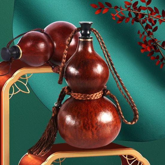 Bouteille d'eau Wukong Gourd 150/500ML avec corde à pompon tressée Style chinois vintage Récipient à boissons en forme de gourde Roi singe Voyage