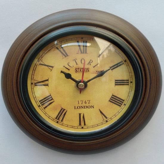 horloge murale analogique vintage, design en laiton brun pour la décoration de la maison et du bureau