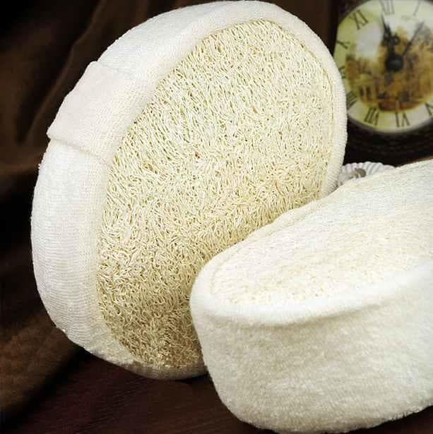 1 éponge de bain et de douche en Loofah naturel et sain, tampon exfoliant pour le corps, Spa
