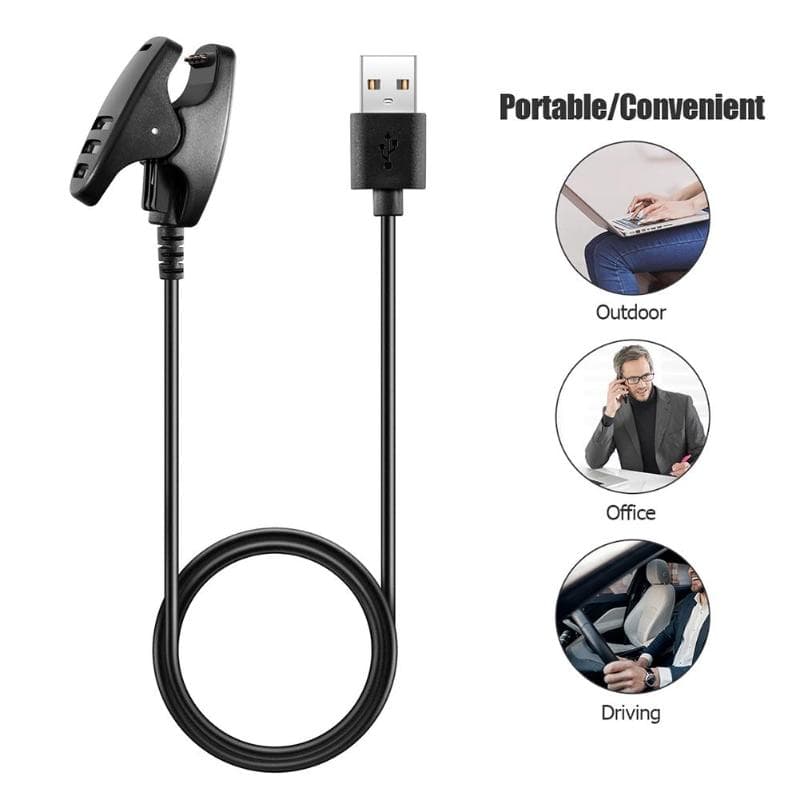 Câble de chargement magnétique USB de 1 m pour montres Suunto 5/Suunto 3 Fitness/Spartan Trainer/Ambit 123/Traverse/Kailash noir