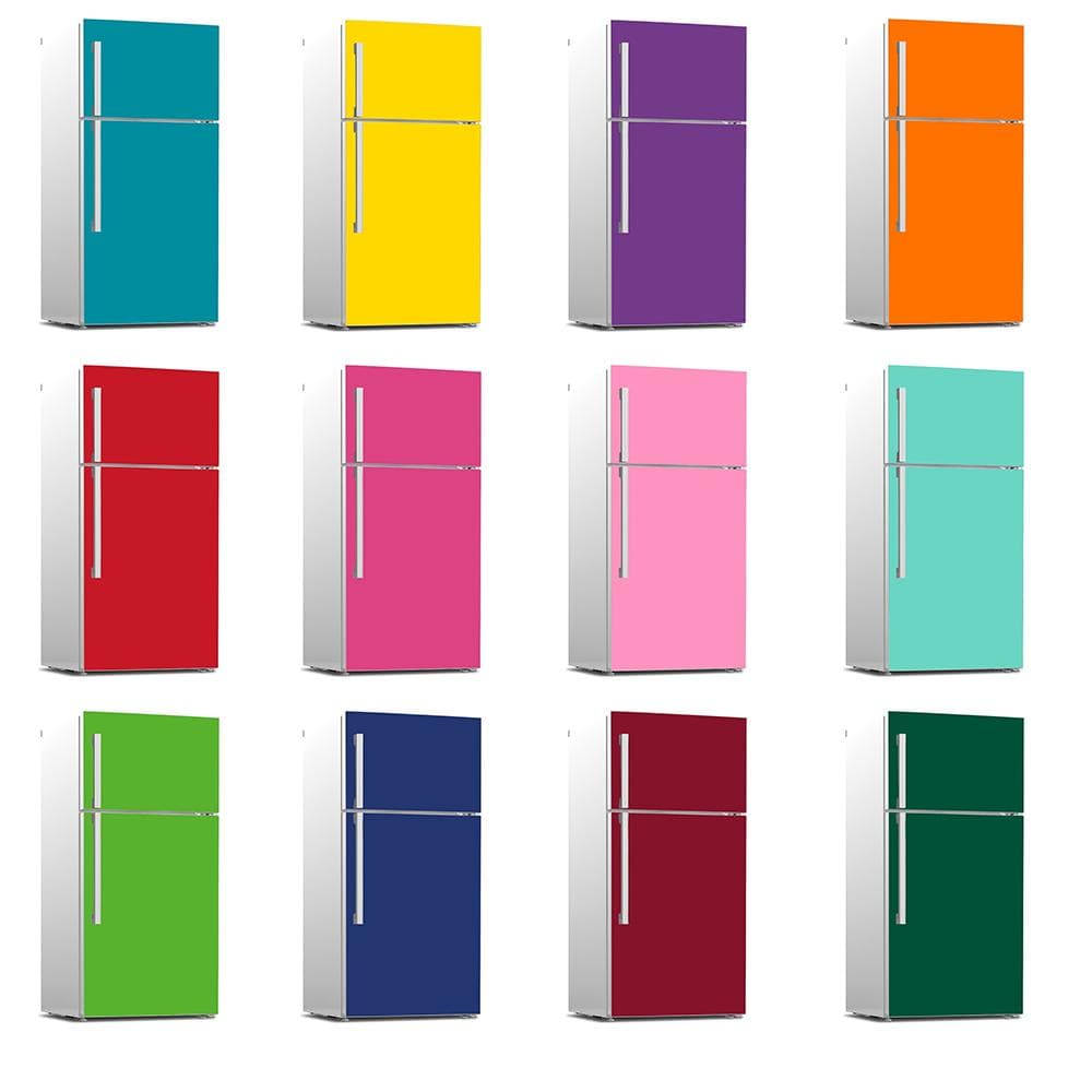 26Style Solide Couleur Pure Réfrigérateur Autocollants Couverture De Réfrigérateur Porte Vinyle Auto-Adhésif Meubles De Cuisine Décor Wrap