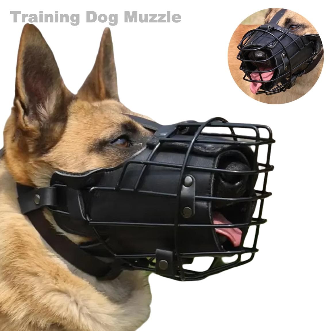 Muselière d'entraînement anti-morsure pour chien, cage d'impact tactique pour animal de compagnie, masque métallique respirant pour Rottweilers,