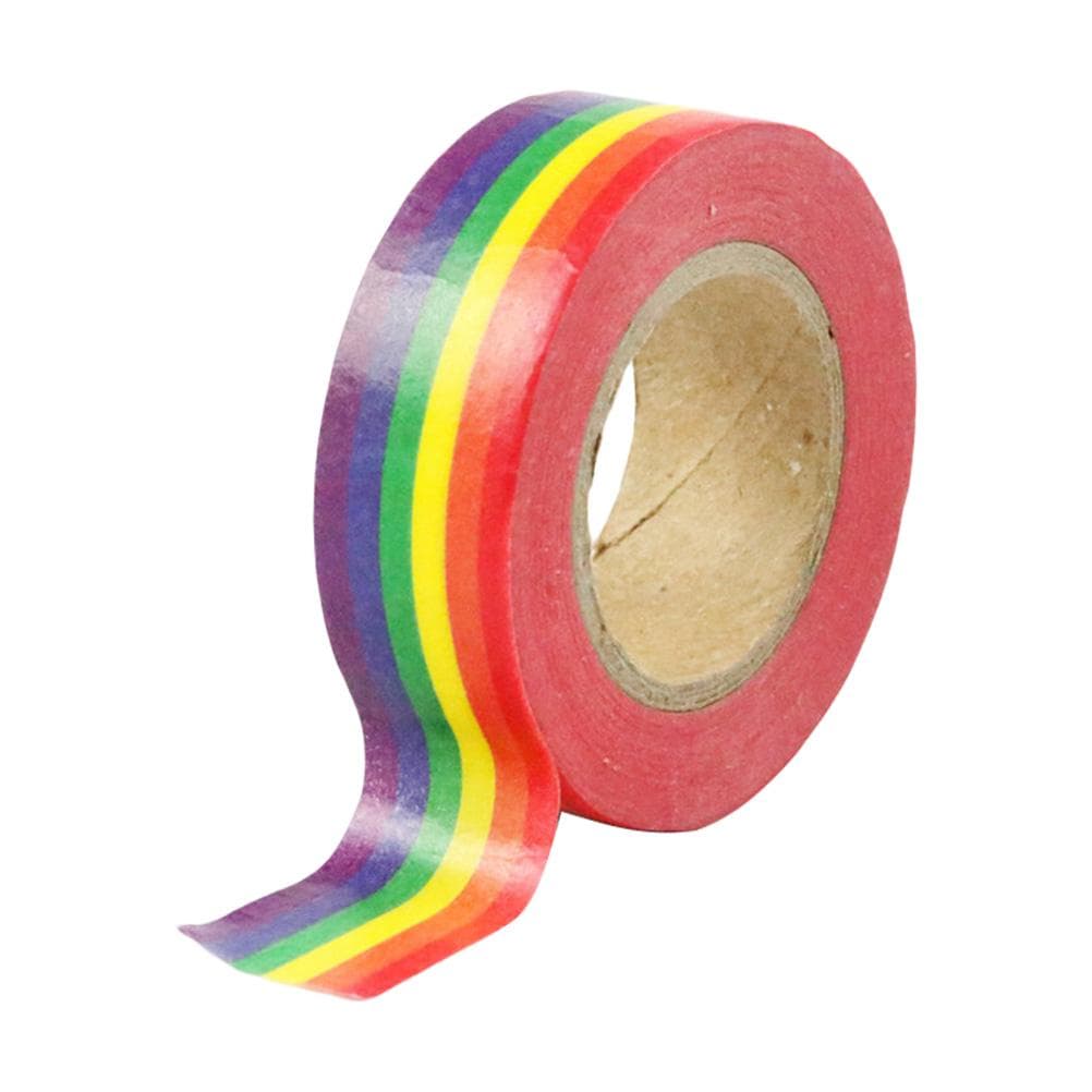 Ruban Adhésif en Papier Arc-en-Ciel Coloré 100CM Fournitures Scolaires et de Bureau DIY Scrapbooking Papeterie