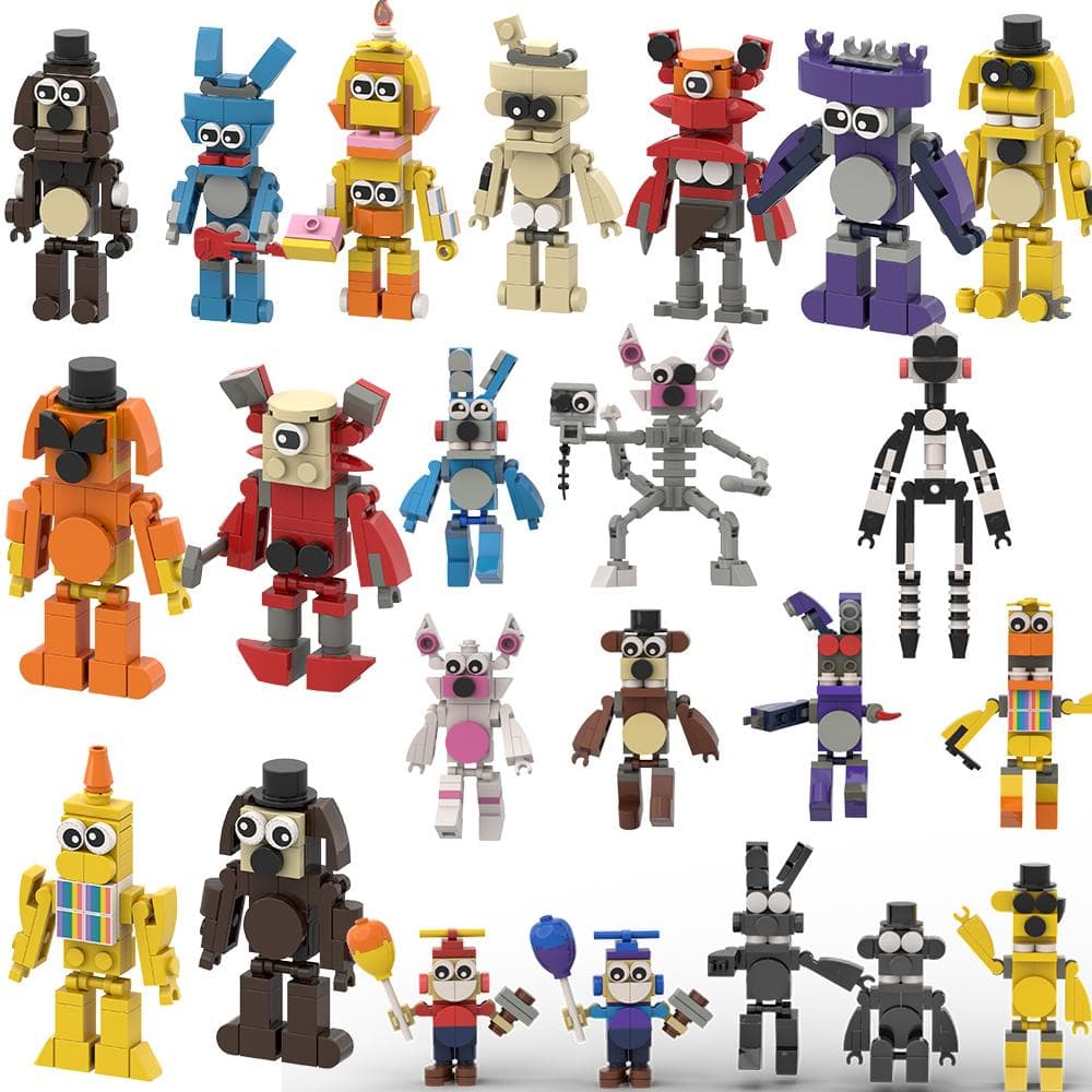 Jeu d'horreur Canards de dessin animé Foxy Lapin Ours Figurine d'action Ensemble de modèle de blocs de construction Jouet de construction Briques